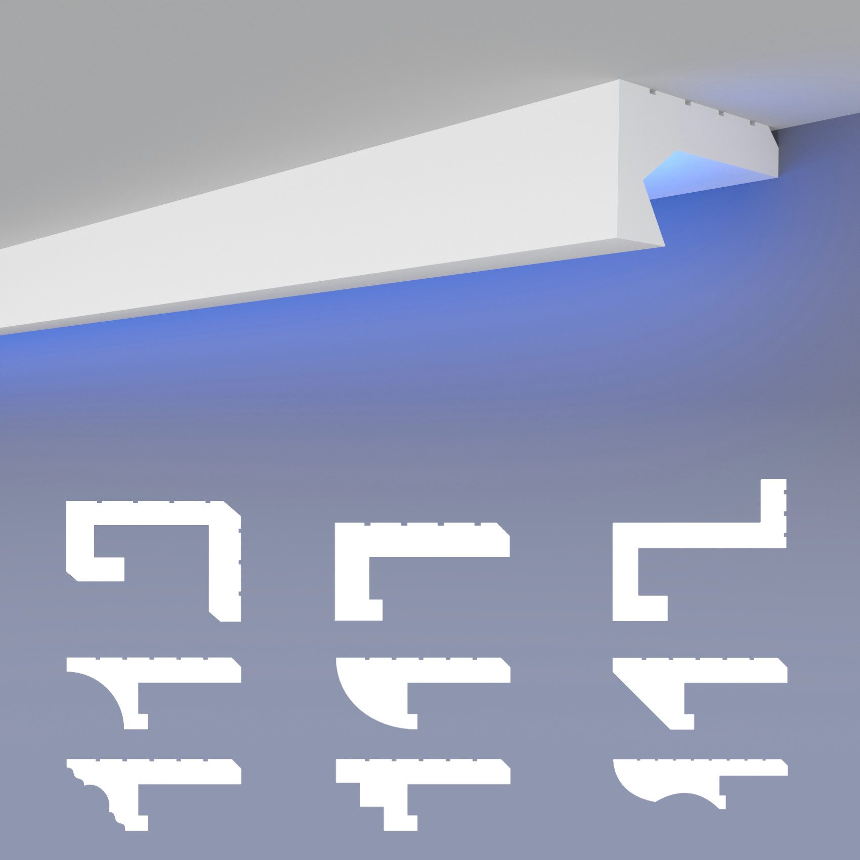 HEXIMO Eckprofil HLED 29 (LED-Schattenfugenprofil Stuckleisten, günstig online kaufen