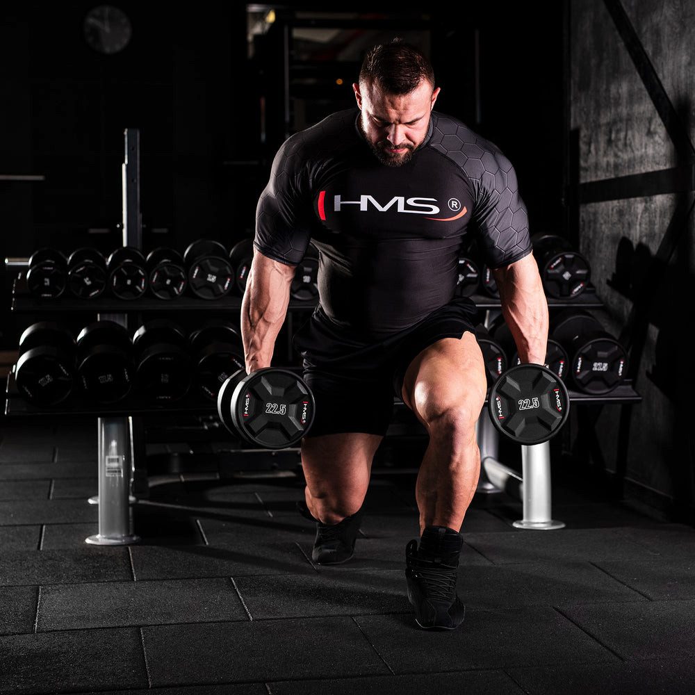 HMS Kurzhantel Fitnesshantel 22,5 kg Hantel, (Set, Komfortabler Griff), Polyurethan-Beschichtung kombiniert Hygiene, Langlebigkeit