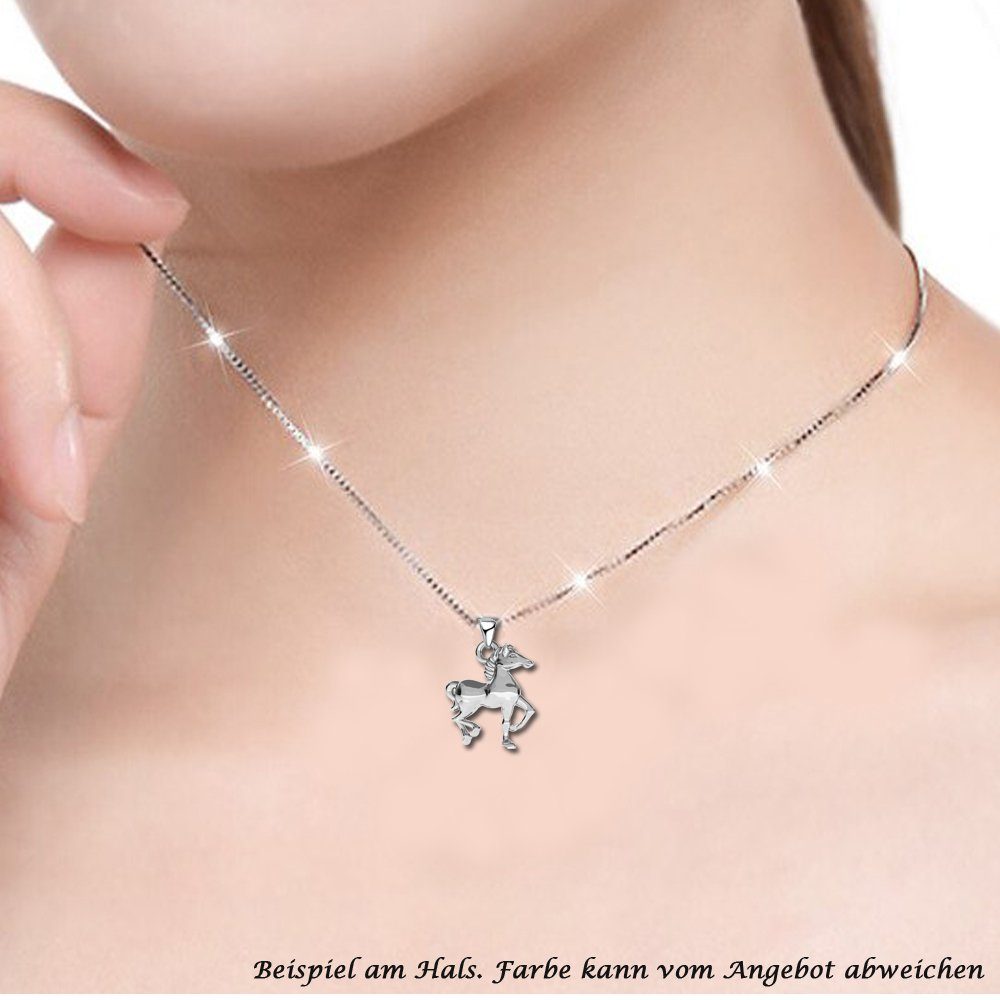 echt 925 Ohrringe Silber Ohrhänger Pferde Ohrring Geschenkidee Ketten Halskette, Set hängende Sterling Limana und