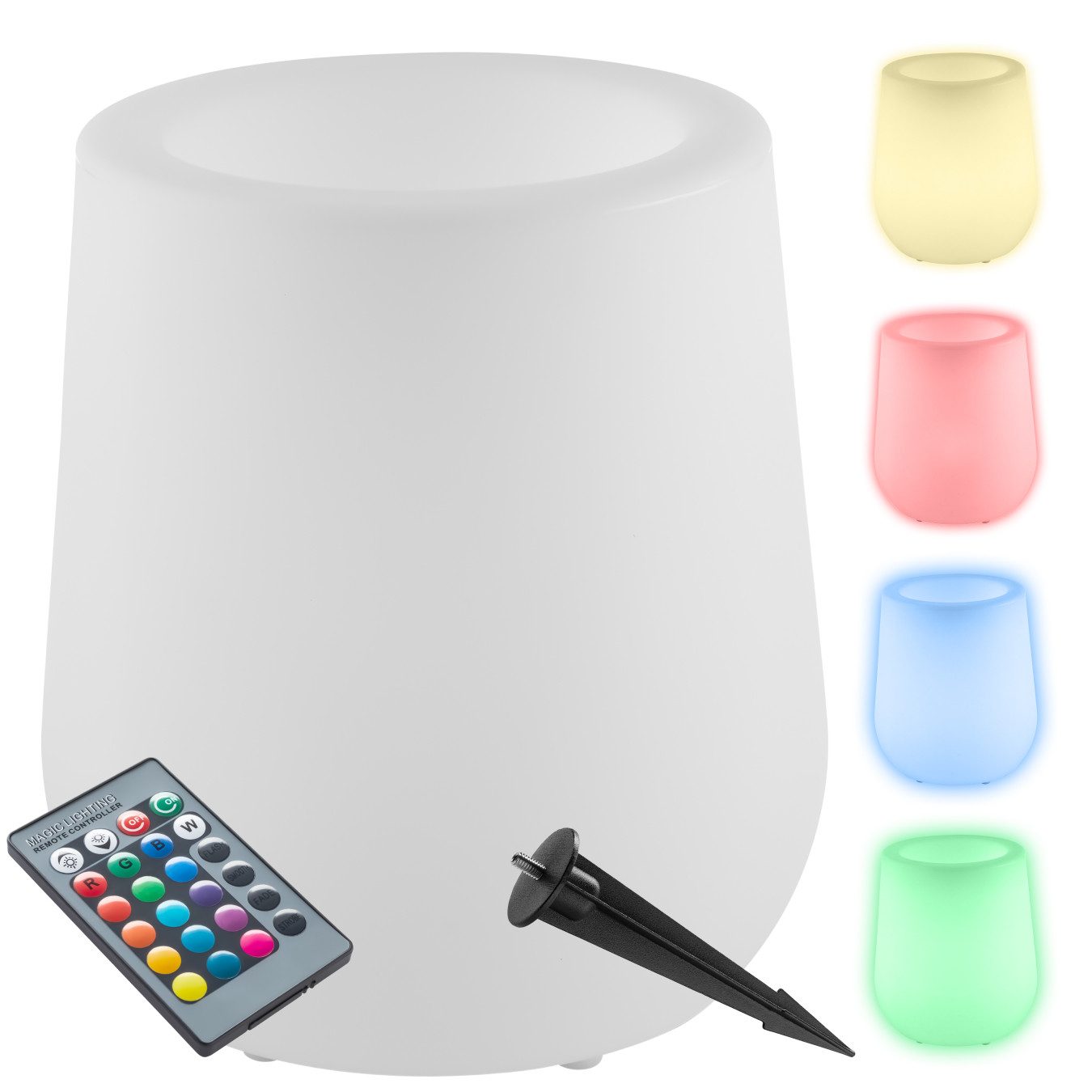 tectake LED Gartenleuchte LED-Blumentopf, Stylischer LED-Blumentopf günstig online kaufen