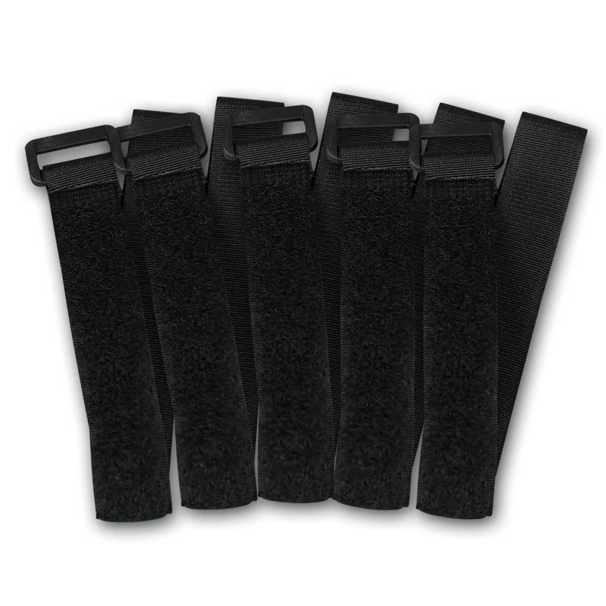 ChiliTec Klettband Klettband mit Öse, 5er Pack 30x2cm, schwarz