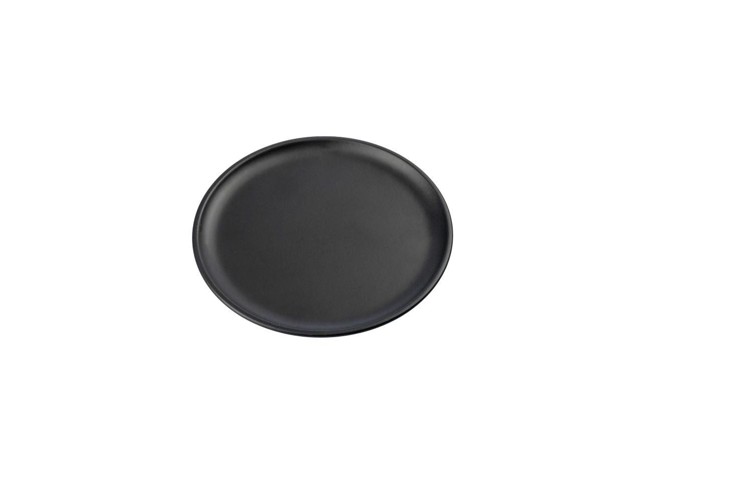 INNA-Glas Kerzenhalter Kerzenteller Emmeline aus Metall, schwarz, Ø12cm