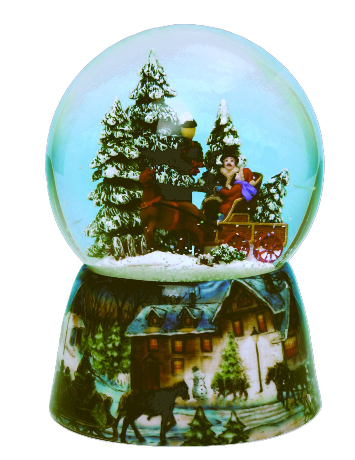 Musicboxworld Spieluhr Schneekugel Pferdekutsche
