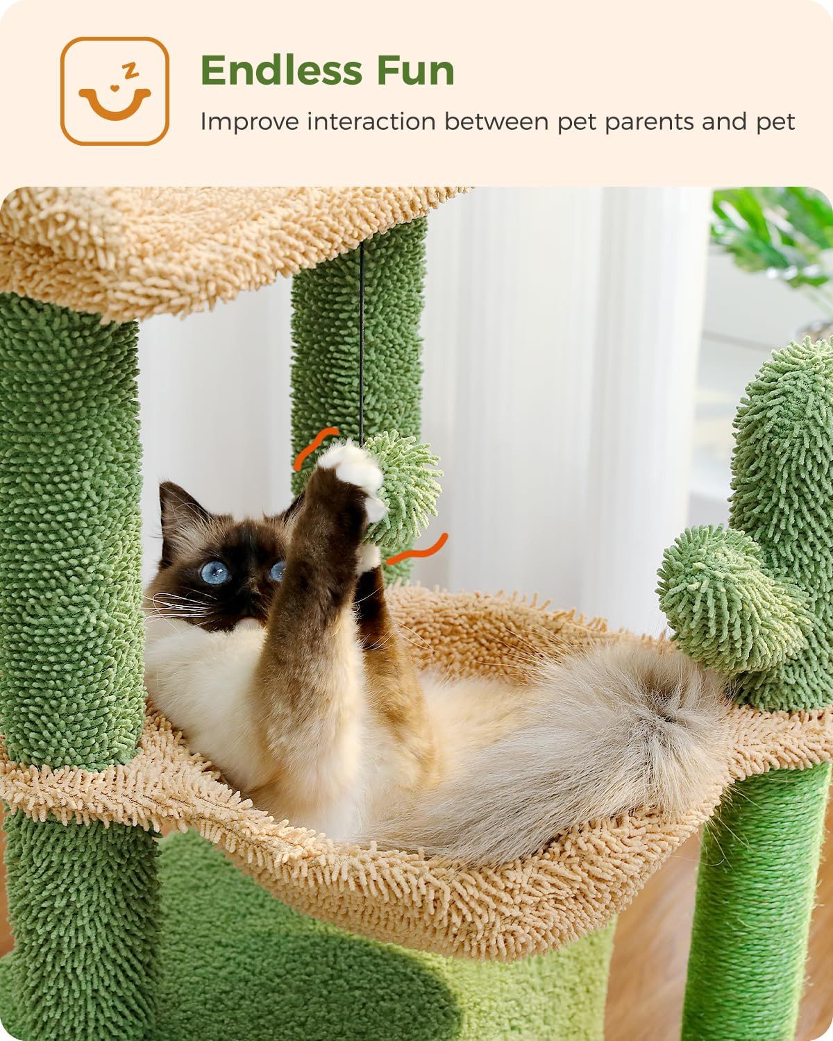 Purpurra Kratzbaum Kaktus Katzenbaum mit Hängematte günstig online kaufen
