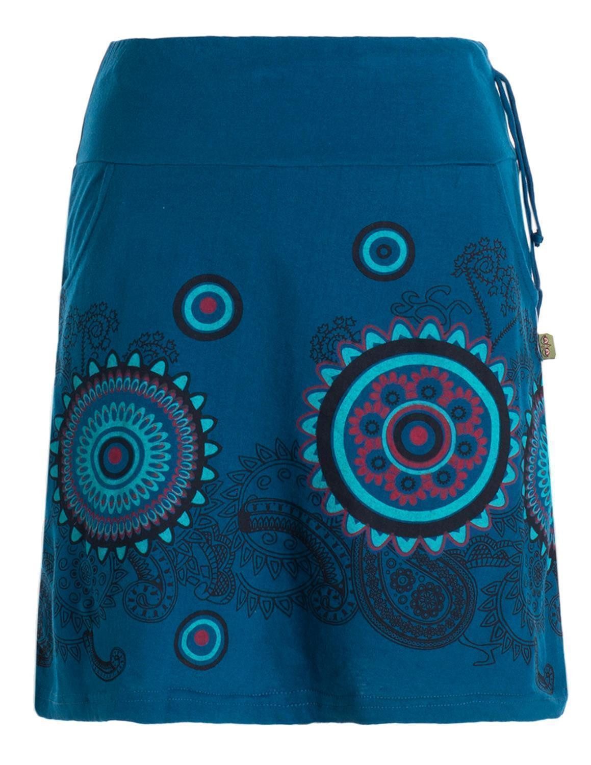 Vishes Minirock Kurzer Baumwoll-Rock Taschen-Rock Mini-Rock große Mandalas günstig online kaufen