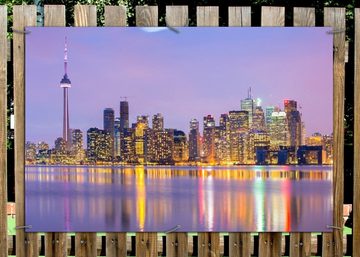 Wallario Sichtschutzzaunmatten Toronto Skyline - Kanada am Abend