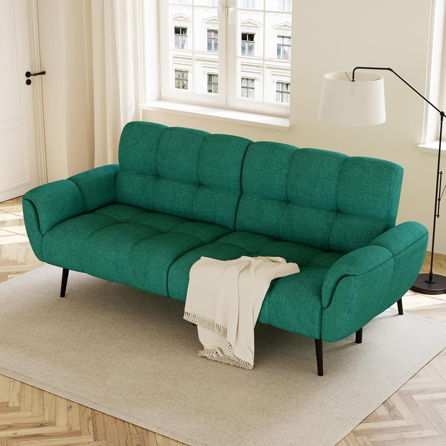 Jiexi 3-Sitzer Sofa Mit Schlaffunktion, Klappsofa Sofa 3 Sitzer, Geeignet Wohnzimmer