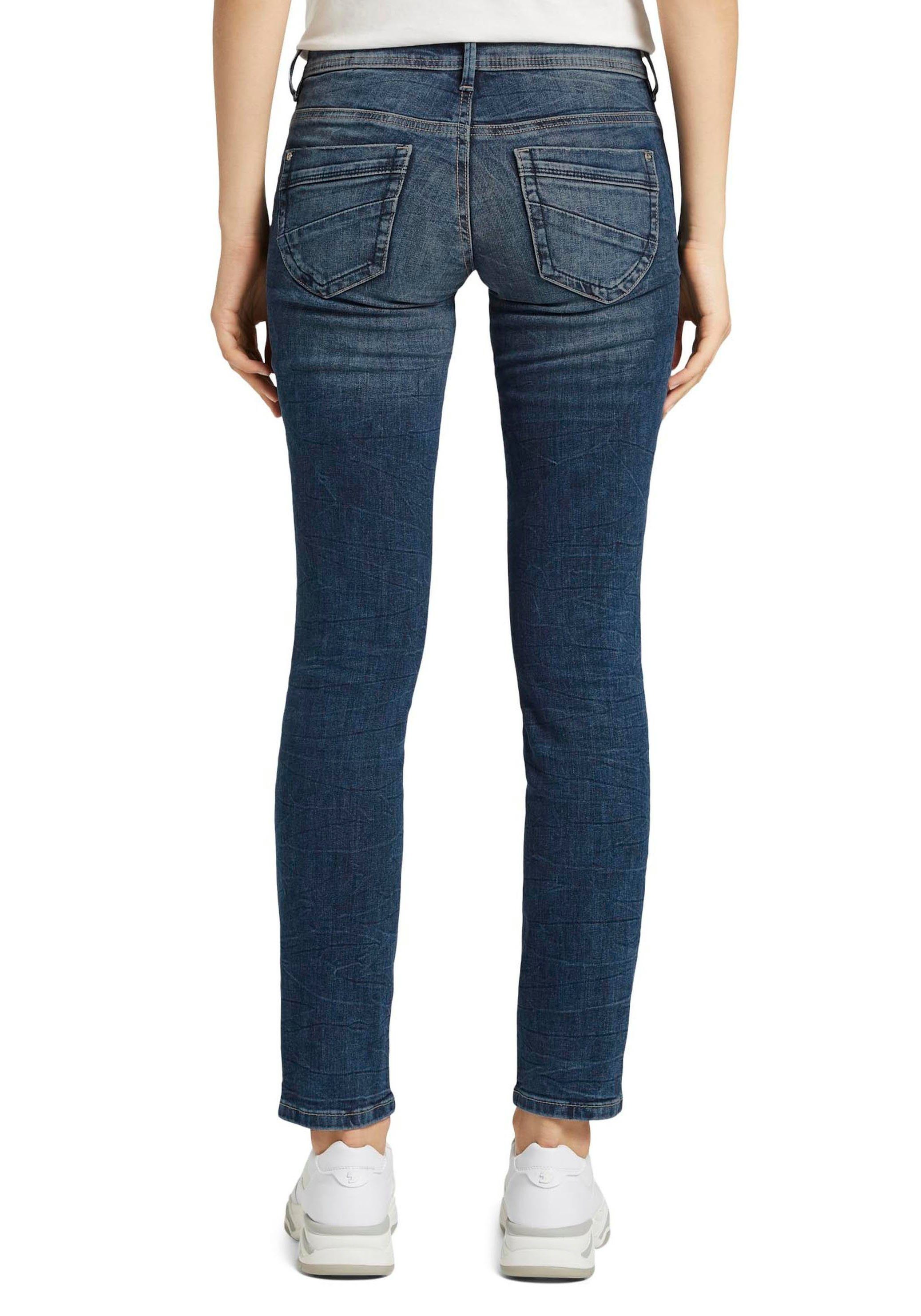 TOM TAILOR Slim-fit-Jeans Alexa Slim mit Knopfleiste und dekorativ gesteppter Passe – Bild 2 von 5