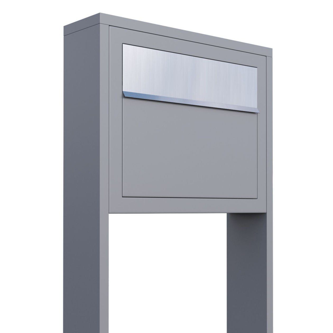 Bravios Briefkasten Standbriefkasten Elegance Grau mit Metallic Edels