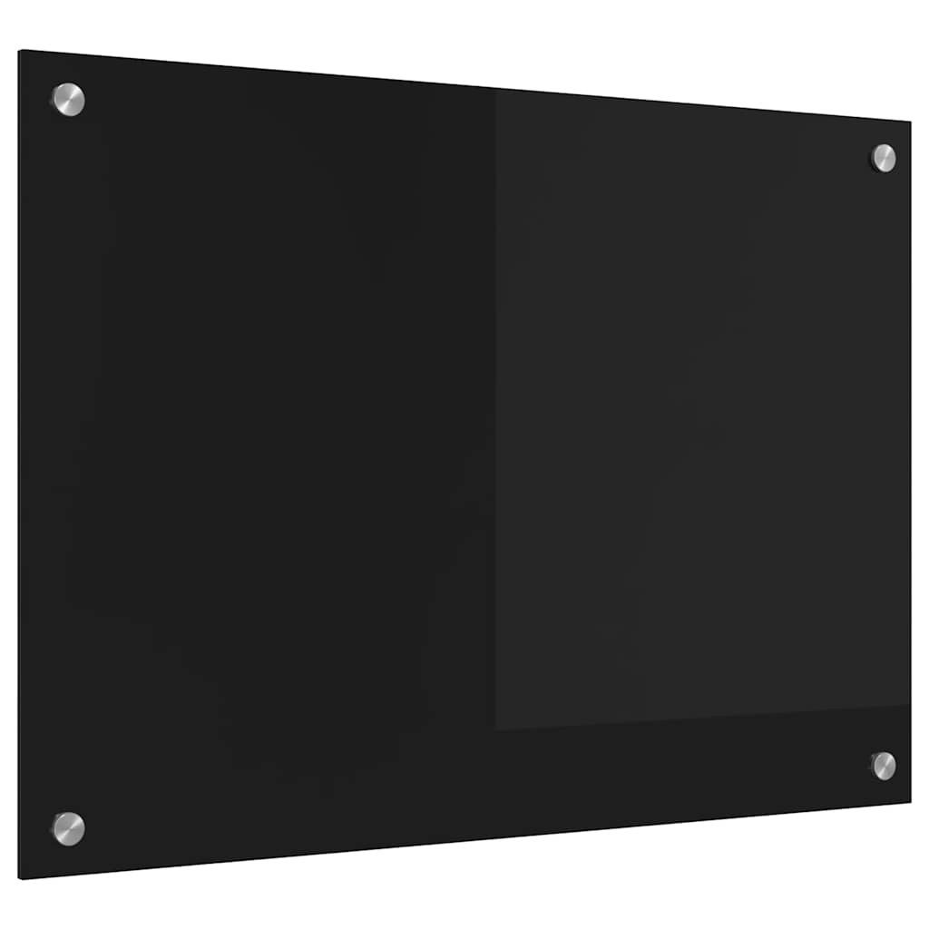 vidaXL Küchenrückwand Küchenrückwand Schwarz 70 x 50 cm Gehärtetes Glas, (1-tlg)