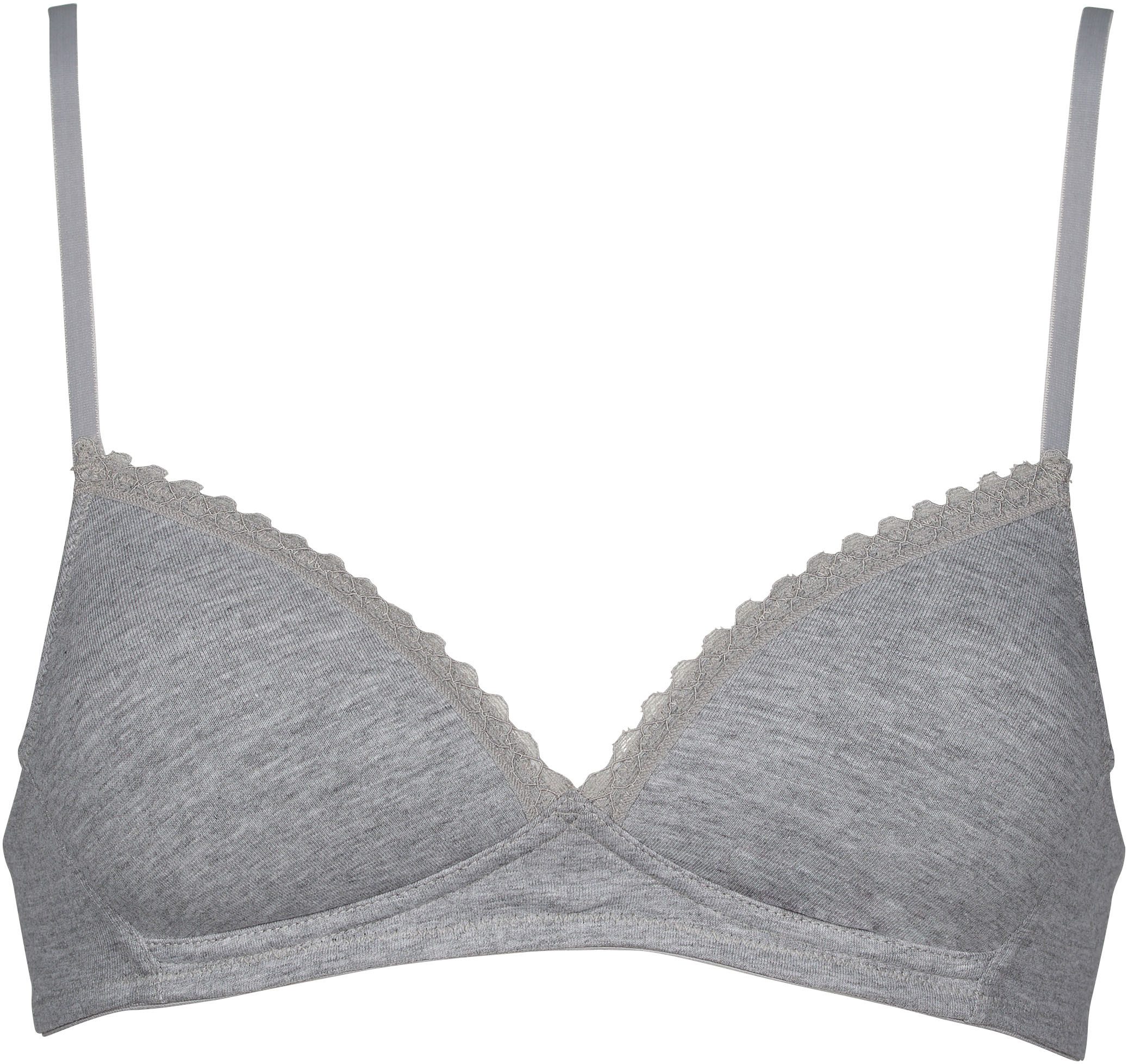 My Basic Soft-BH padded cotton bra (2er-Pack) mit Spitze, wattiert, ohne Bügel, basic, Baumwollmix