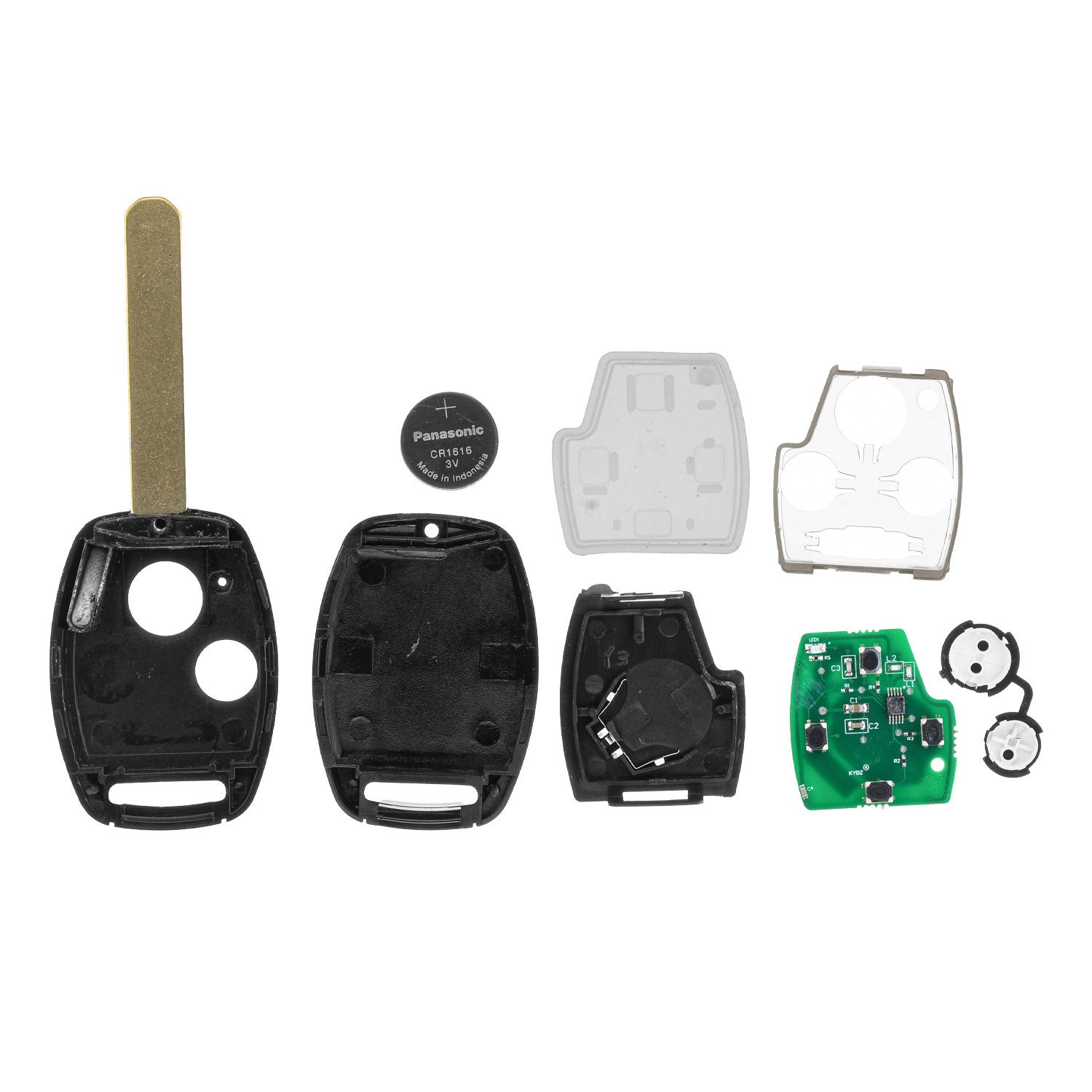 mt-key Schlüsseltasche 2 Tasten Auto Fernbedienung Funk Schlüssel 434MHZ (Set), für Honda Accord (VII, 03–05); Accord (VII, 06–09); Accord (VIII, ...