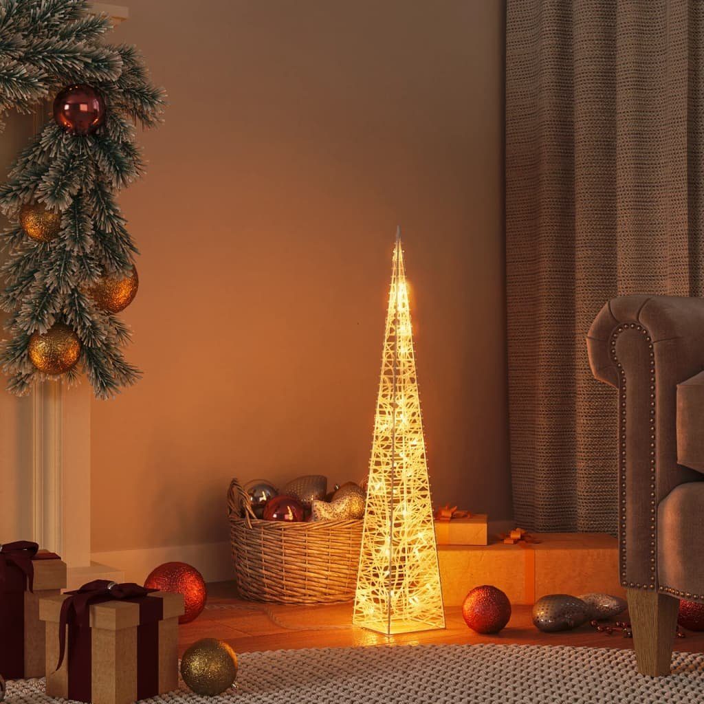 vidaXL Christbaumschmuck Leuchtkegel Weihnachtsdekoration 30 LEDs Warmweiß 60 cm Acryl (1-tlg)