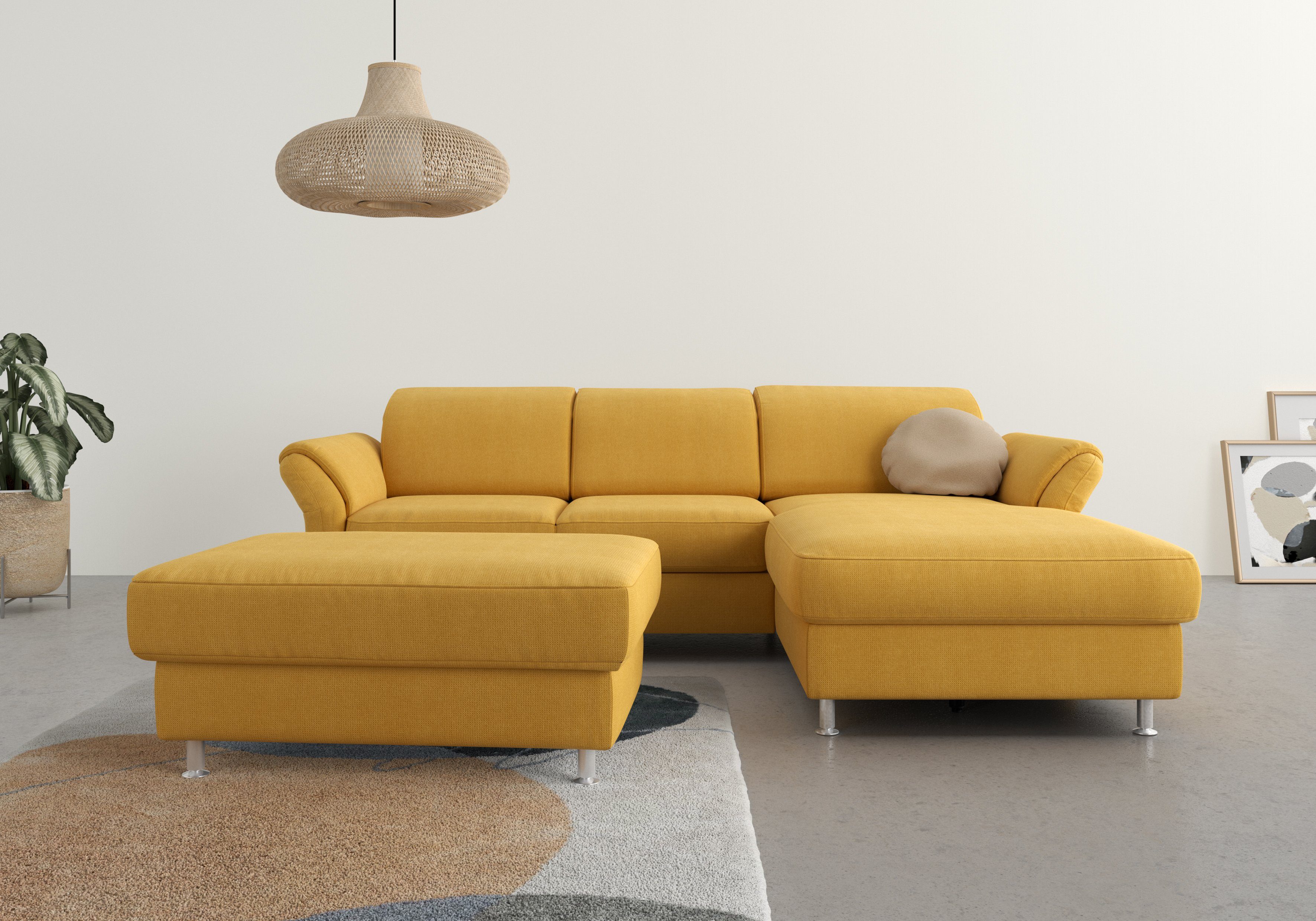 sit&more Ecksofa Apulia, wahlweise Bettfunktion, und Kopf- Bettkasten Armteilverstellung und