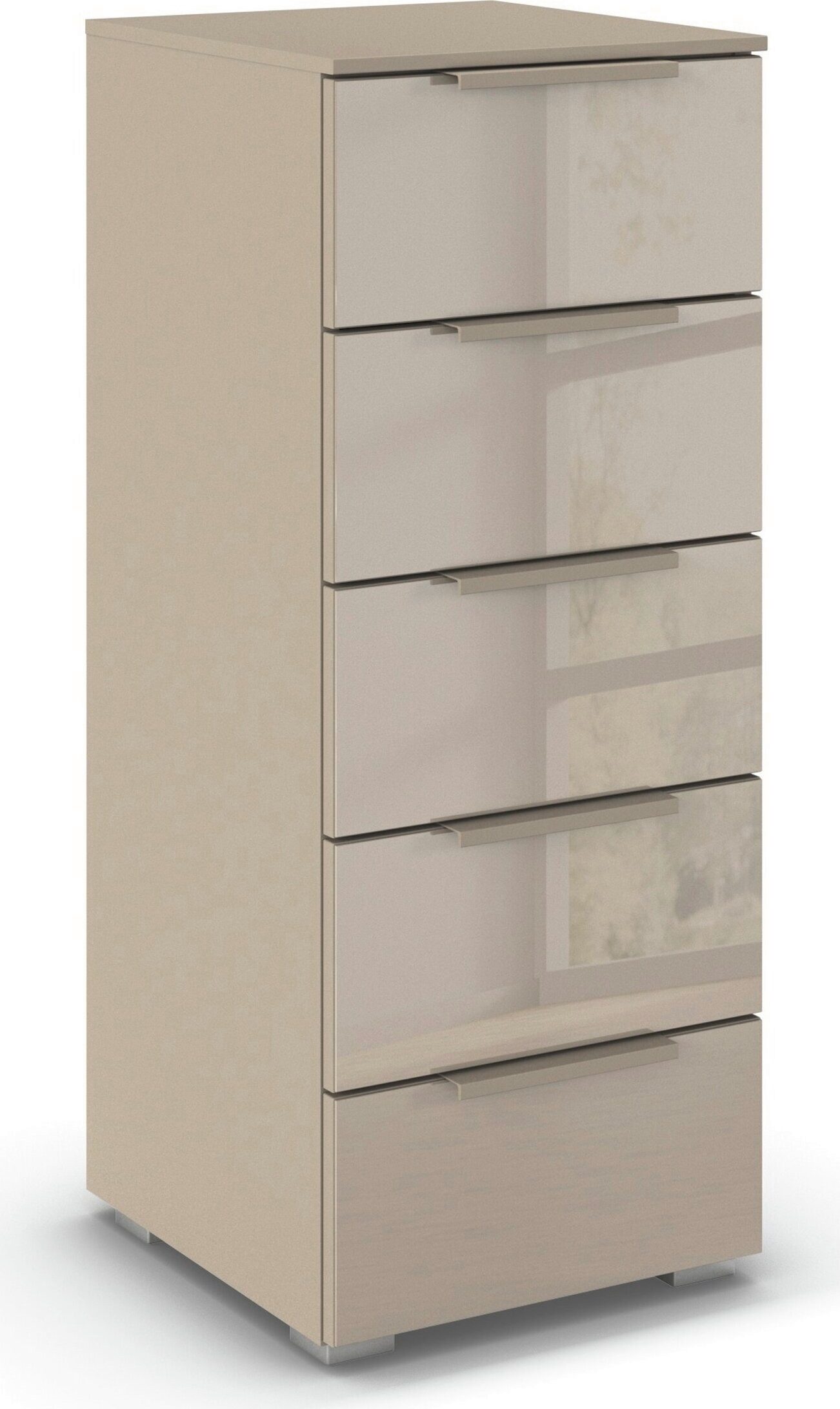 rauch Schubkastenkommode Highboard Sideboard Kommode MONTCLAR Frontauswahl Dekor/Hochglanz/Glas (in 2 Breiten: 40 oder 80 cm / Höhe 100 cm, inkl. Soft-Close-Funktion), mit 5 geräumigen Schubladen, viele Griffvarianten MADE IN GERMANY