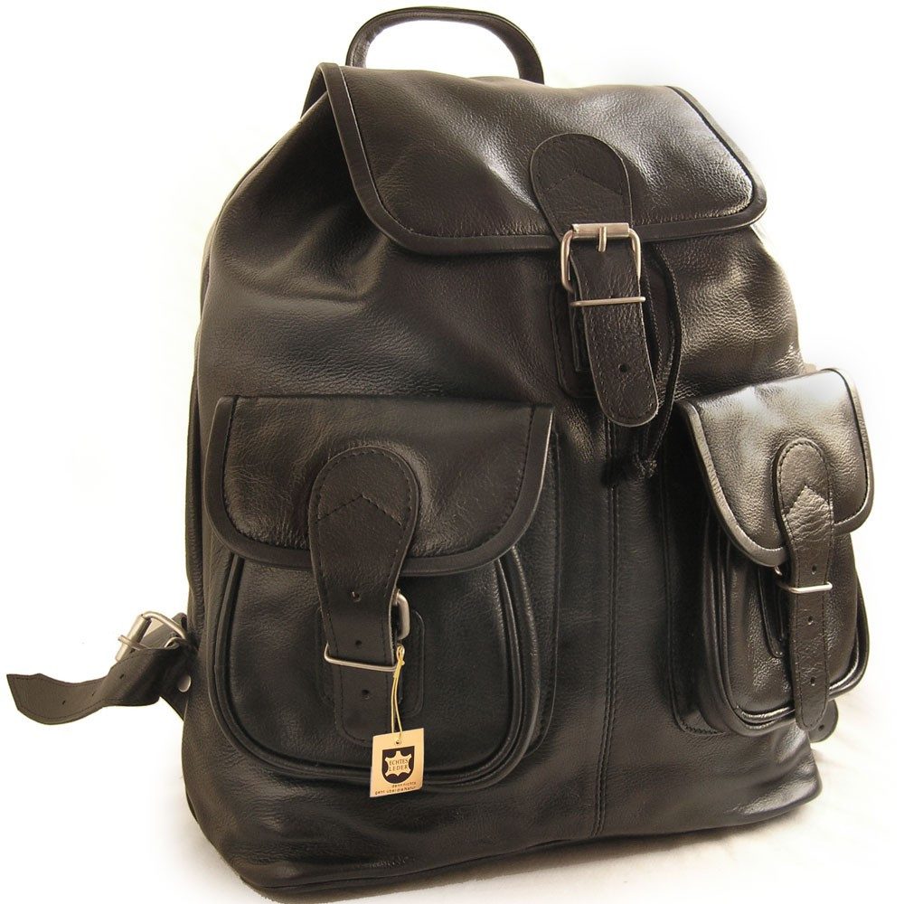 Cityrucksack Lederrucksack / Cityrucksack, Gr. M, Nappa Schwarz, Hamosons 559