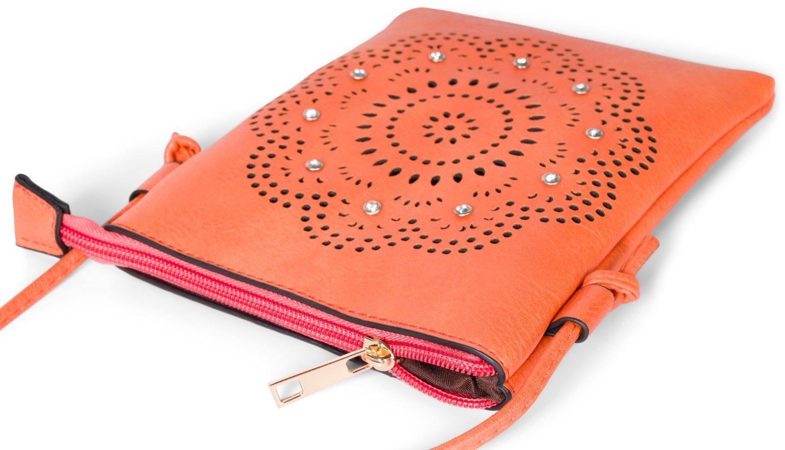 styleBREAKER Mini Bag Mini Umhängetasche Blumen Cutout und Strass (1-tlg) günstig online kaufen