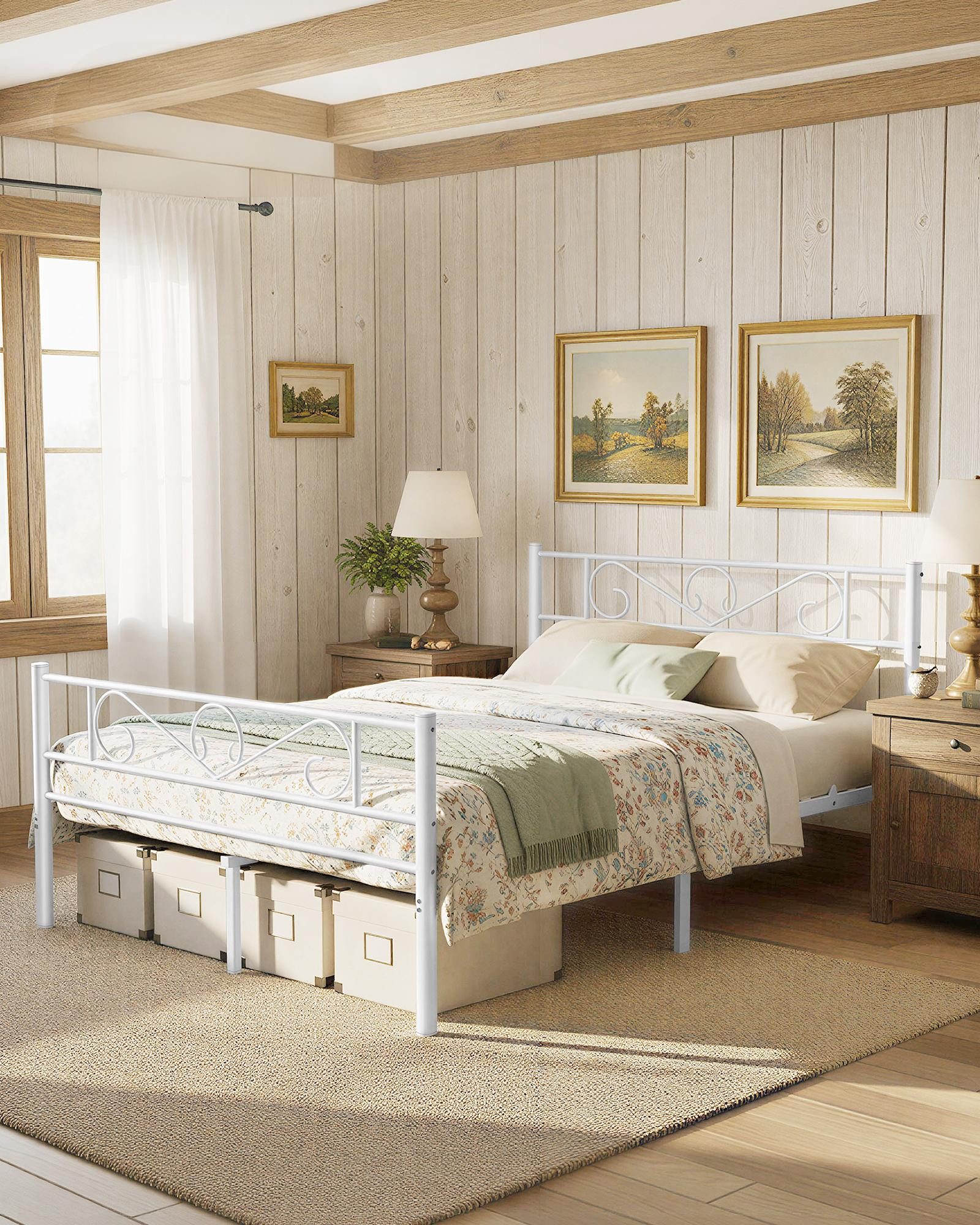 VASAGLE Bettgestell (1-tlg), aus Metall, Bettrahmen, hochtragfähig, in 5 Gr günstig online kaufen