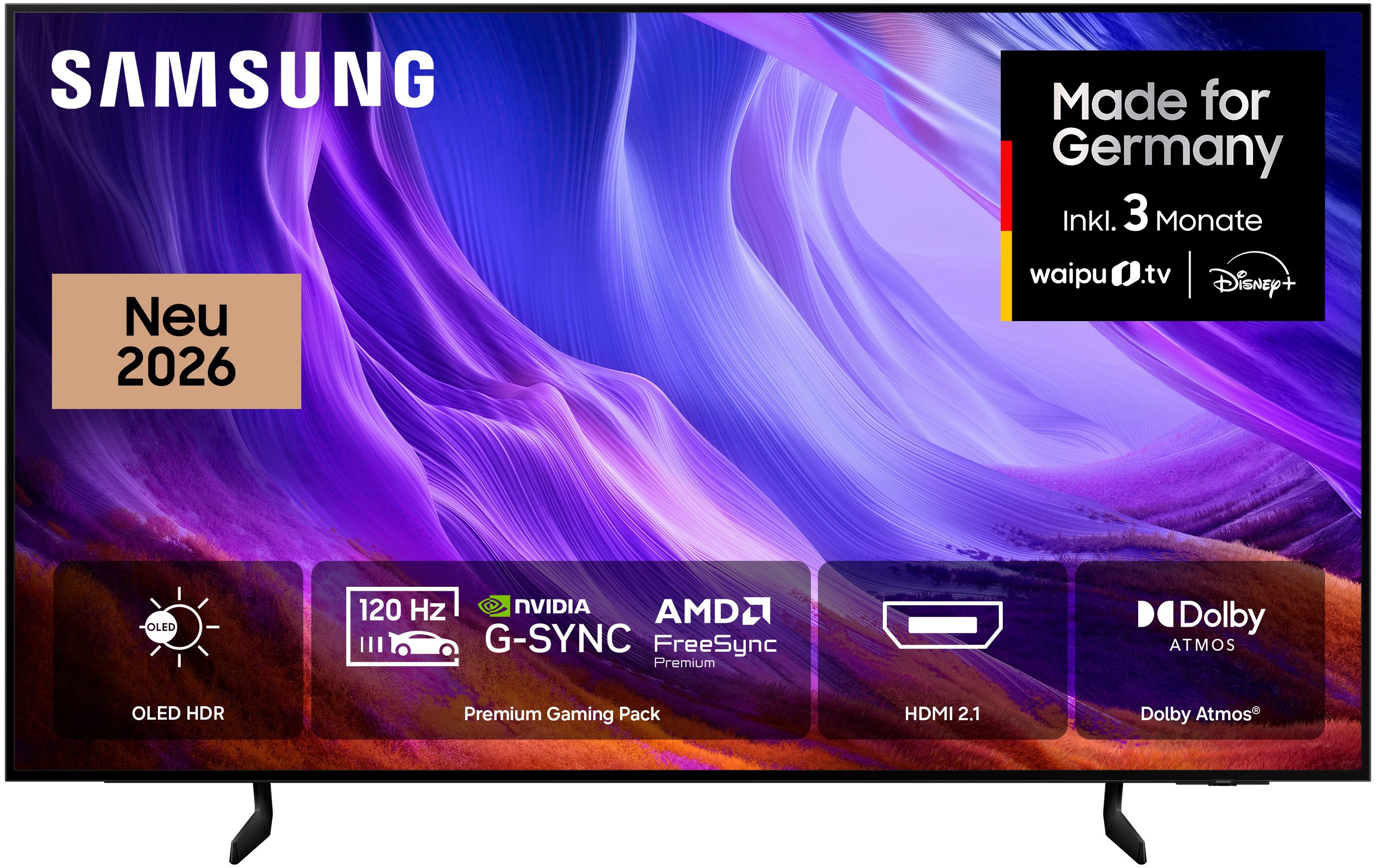 Samsung GQ83S85HAE OLED-Fernseher (210 cm/83 Zoll, 4K Ultra HD, Smart-TV, HDR 10+ Bild, Premium Gaming Pack mit 120Hz, HDMI 2.1, Dolby Atmos)