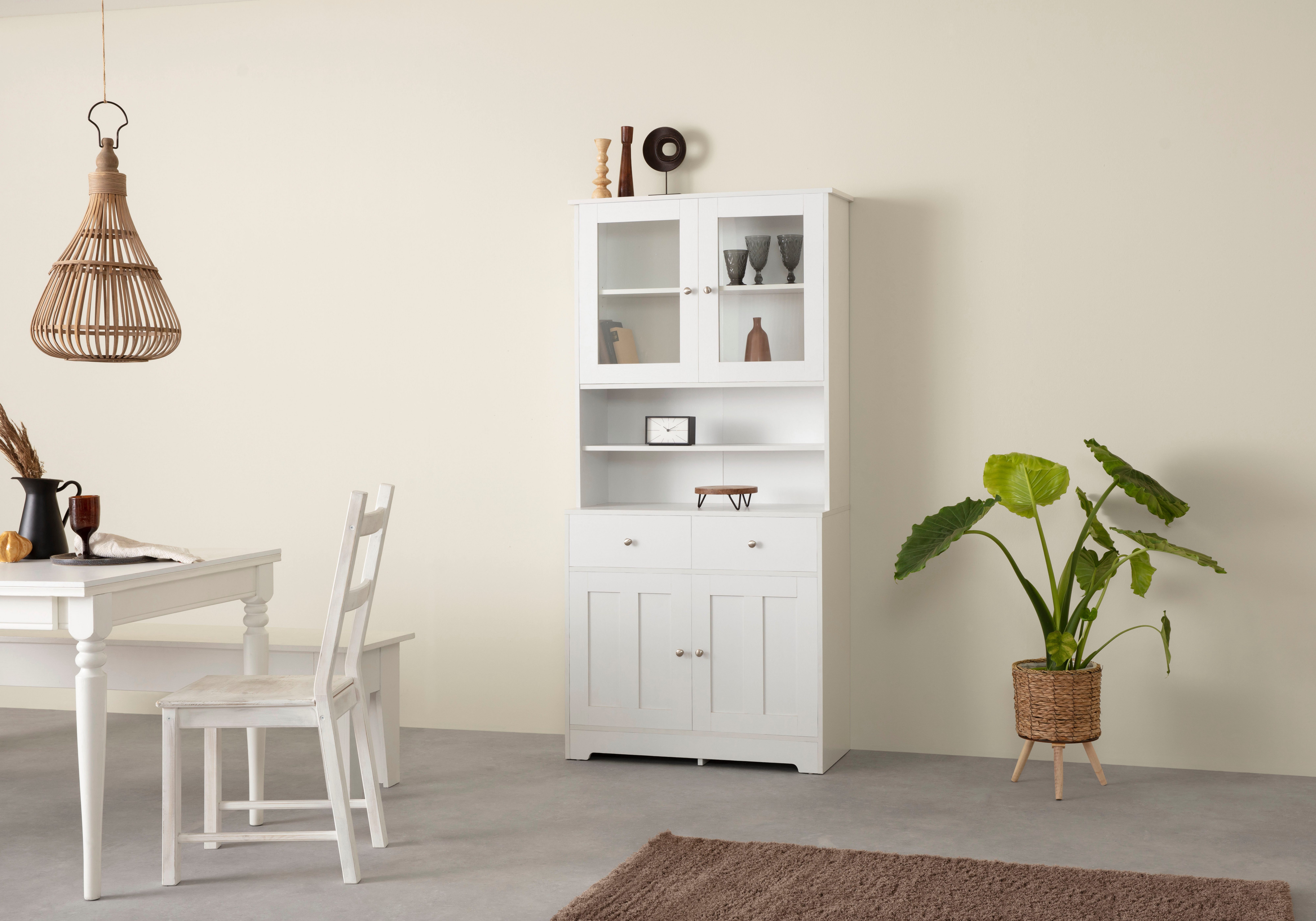 Home affaire Buffet "Kate" Breite 88 cm, mit Glastüren und Holztüren, Metal günstig online kaufen