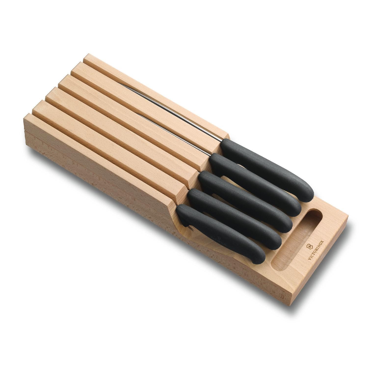 Victorinox Messerblock Victorinox Fibrox Schubladen-Messerhalter, 5-teilig, aus Buchenholz