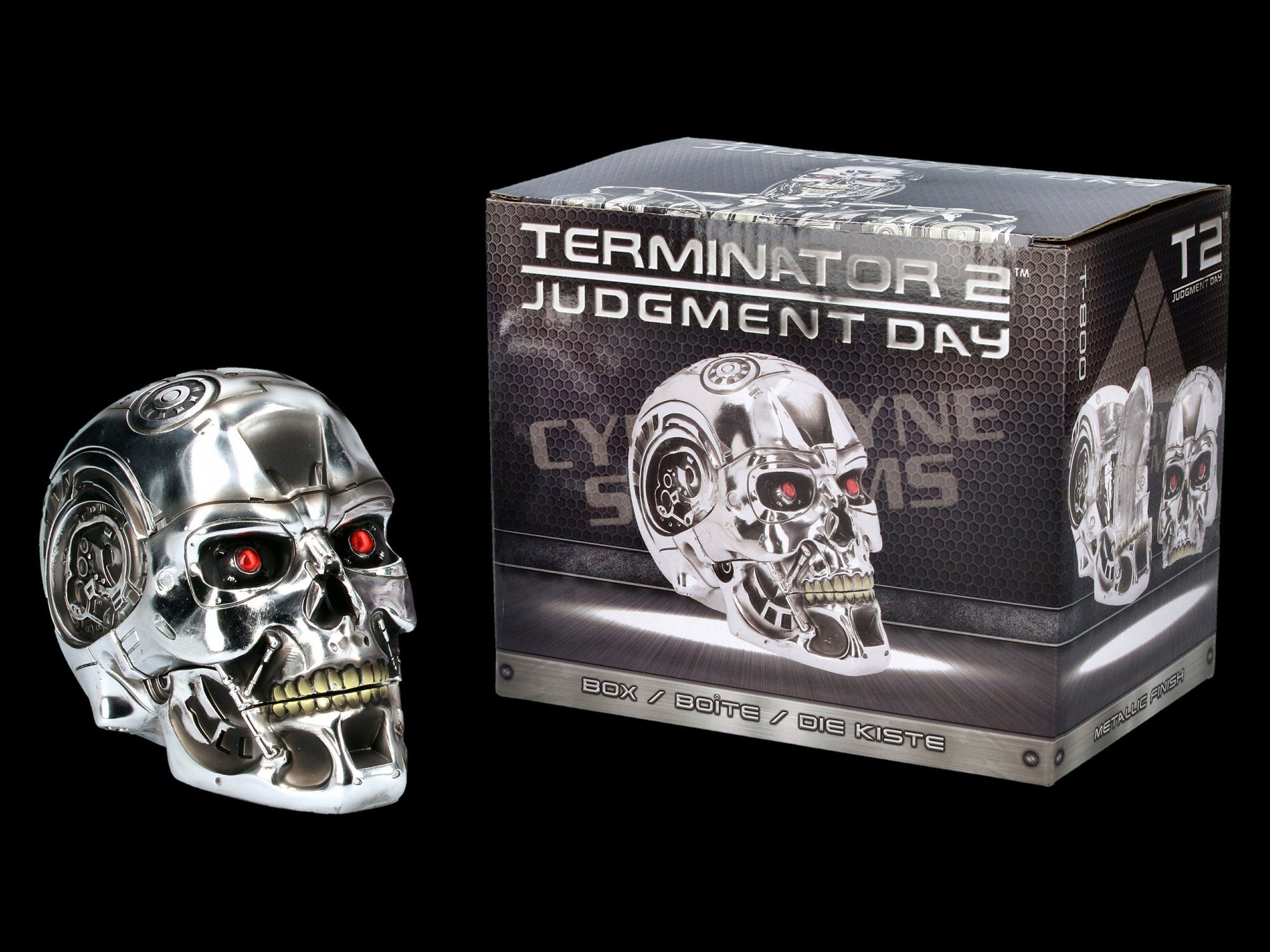 Figuren Shop GmbH Dekoobjekt Original Terminator Schädel Box - Fantasy Sci-Fi Deko