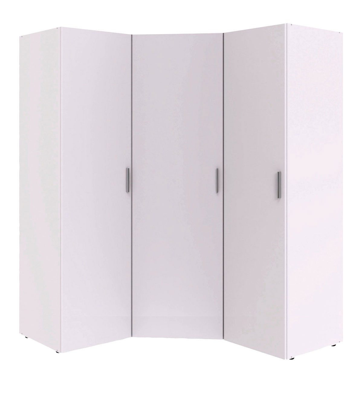 Wimex Schranksystem Münster (mit Eckschrank, mit 2 Schranke, 3-St., moderne Optik, 1 Eckschrank, 2 Kleiderschränke) 3-teiliege Schranksystem 140x54x185cm weiß