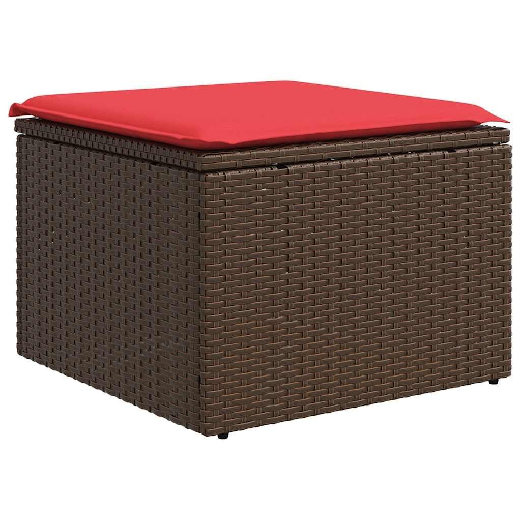 vidaXL Gartenlounge-Set 7-teiliges Gartensofa-Set mit Kissen, braun, Polyrattan, (1-tlg)