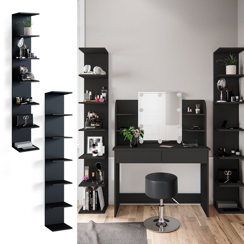 Vicco Bücherregal Paolo, Schwarz, 28 x 190 cm 2er Set günstig online kaufen