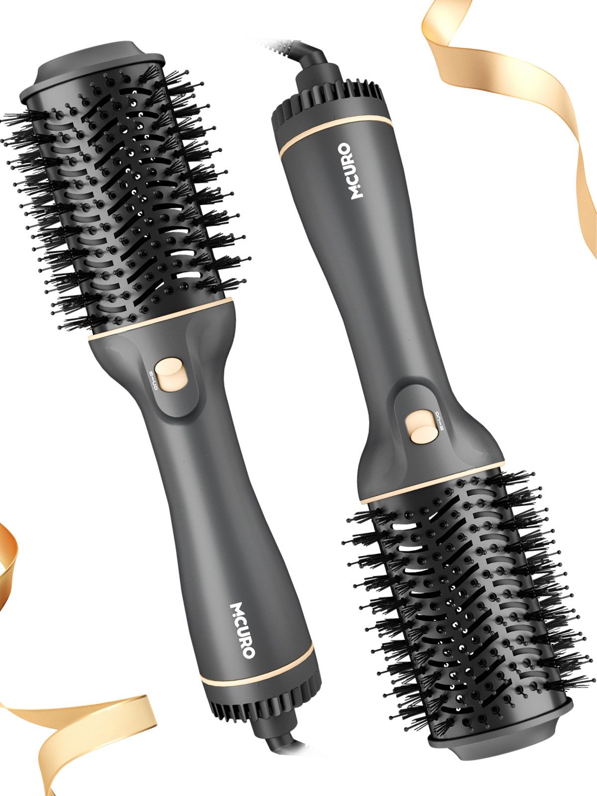 7MAGIC Ionic-Haartrockner Warmluftbürste, 1200 W, Ein-Schritt Haartrockner Bürste, Rundbürstenföhn für Volumen und Glanz Inkl.Haarspange*2