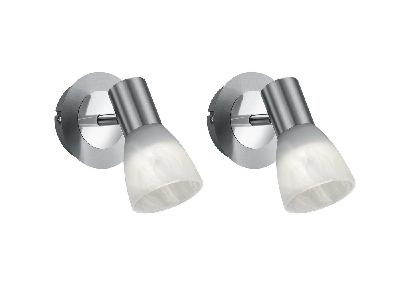 TRIO Leuchten LED Wandstrahler, LED wechselbar, Warmweiß, 2er Set kleine Wandlampe Designklassiker Treppenhaus Beleuchtung Ø10cm