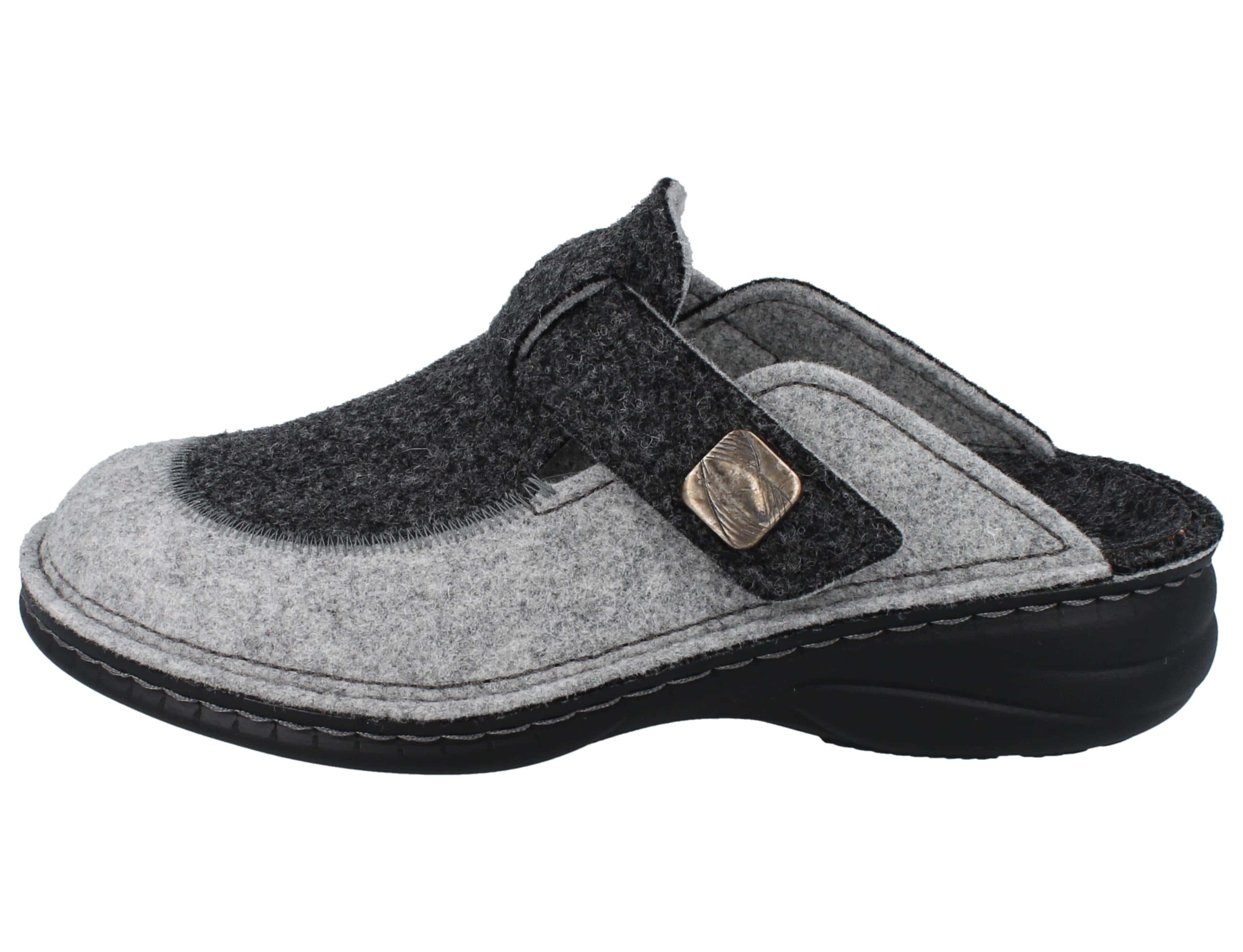 Finn Comfort FINN COMFORT Antholz Damen Clog Hausschuhe grau Filz - Größe: 38 Pantolette Wechselfußbett