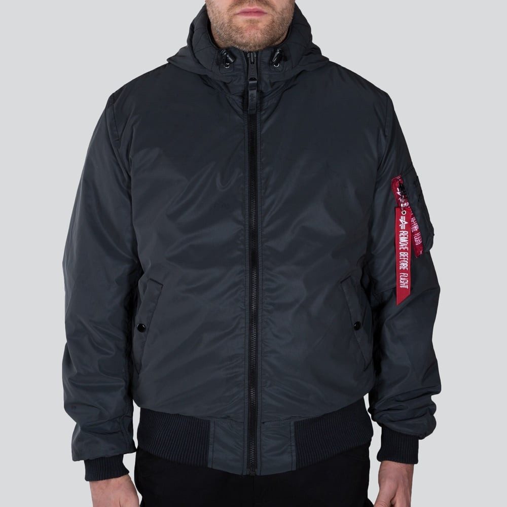 Funktionsjacke Fliegerjacke MA-1 Hooded Reflective - reflektierend - schwarz Herren