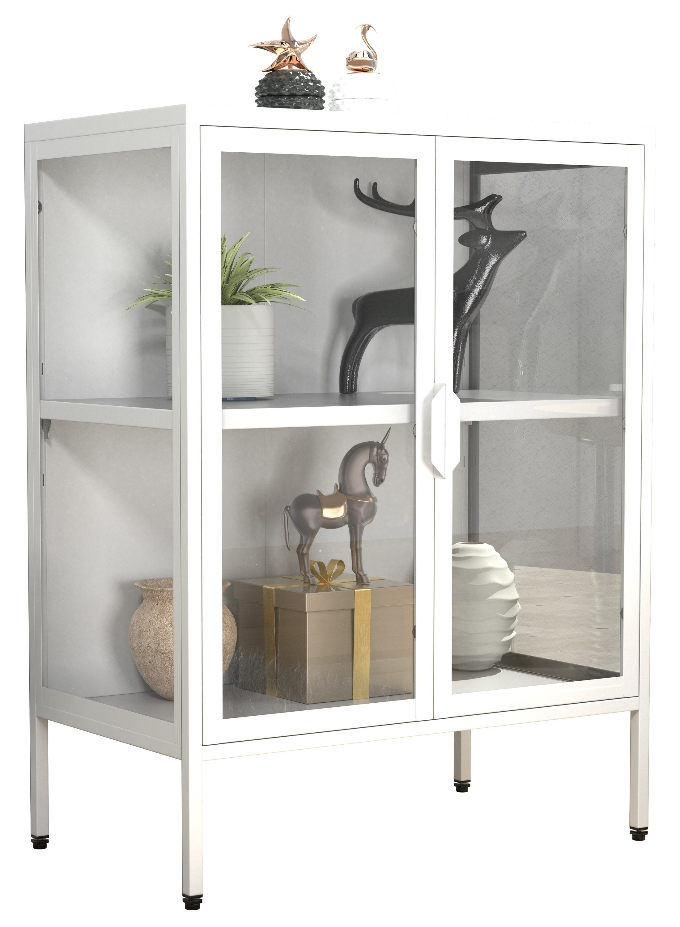 VCM Standvitrine Stahl Glas Standvitrine Vitrine günstig online kaufen