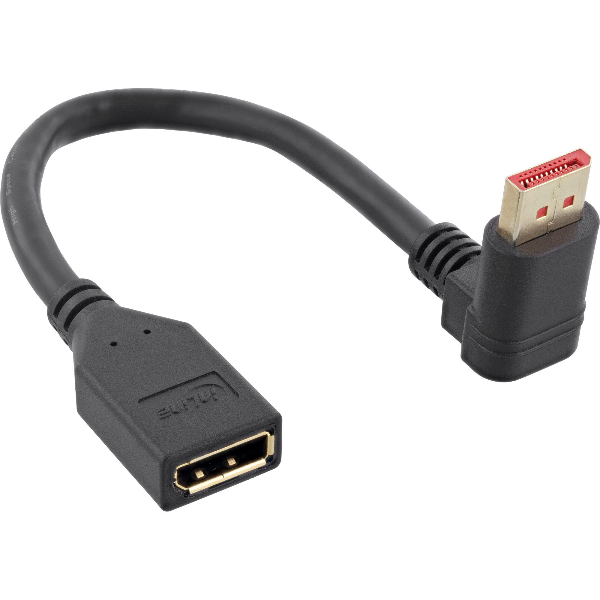 InLine® DisplayPort 1.4 Adapterkabel ST/BU, 8K4K, nach oben gewinkelt Computer-Kabel