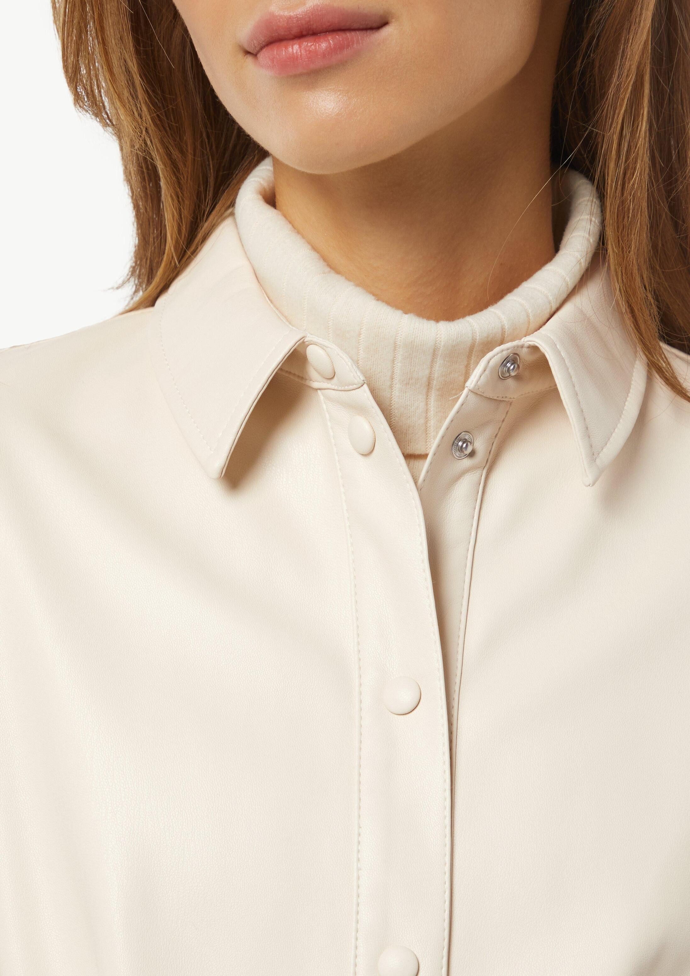 comma Hemdjacke Indoor-Jacke Bluse in Lederoptik
