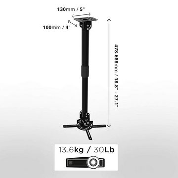 Duronic Beamer-Deckenhalterung, (PB04XL Beamer Halterung, Projektor Deckenhalterung, Universal Wandhalterung, Halterung für Video-Projektor, drehbar und schwenkbar, Heimkino, Traglast bis zu 13,6 kg, 360° Rotation)