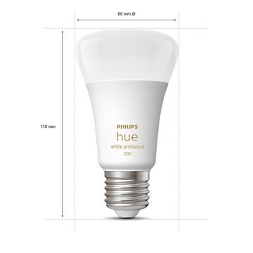Philips Hue LED-Leuchtmittel Weiß E27 Ambiente LED Leuchtmittel Starter Set, E27, Warmweiß