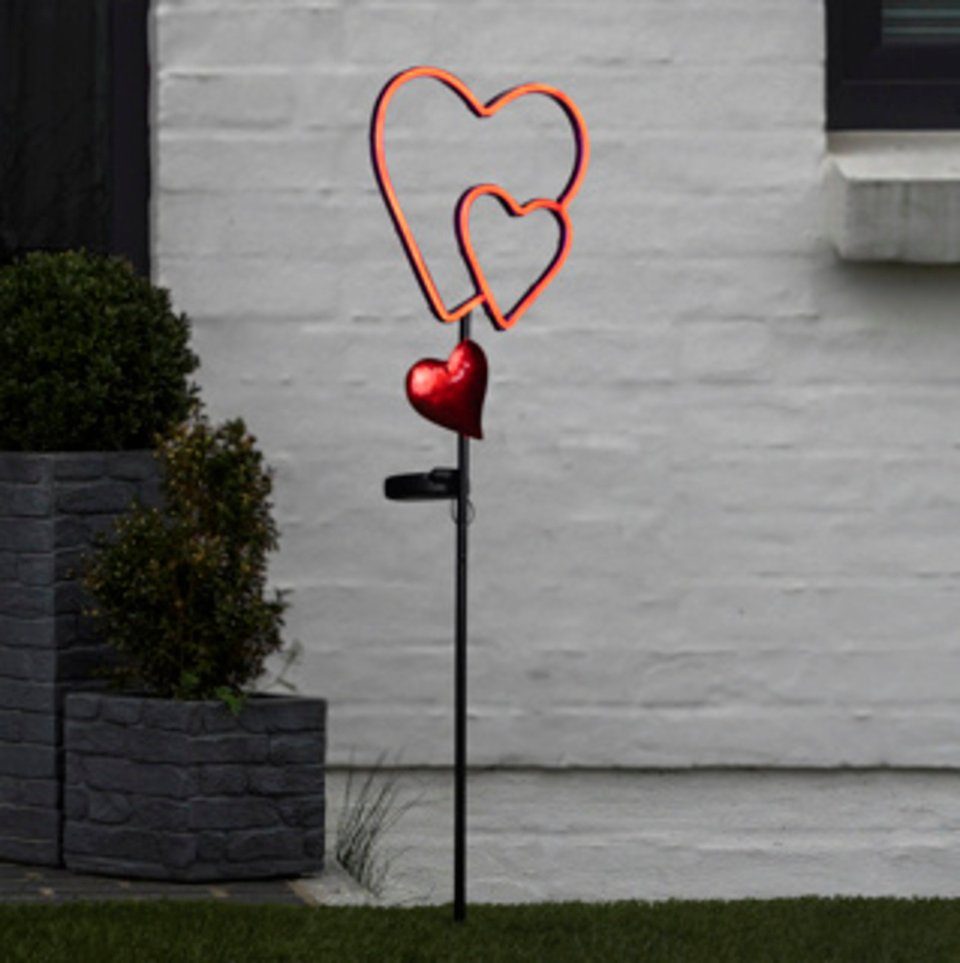 Haushalt International Gartenstecker LED Gartenstecker 2 Herzen mit Timerfunktion (1-St)