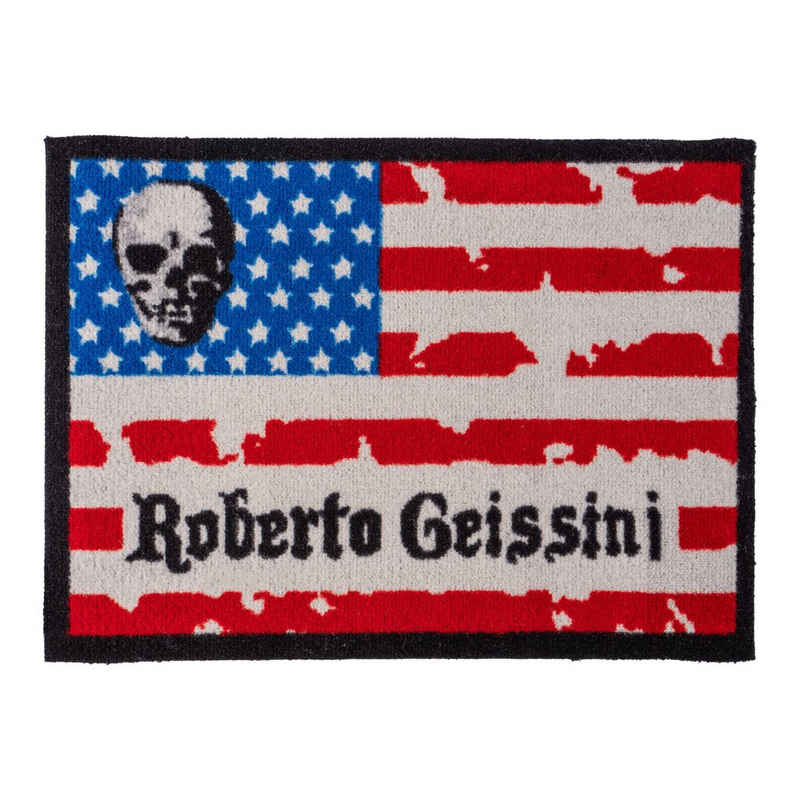 Fußmatte Flagge und Totenkopf, Roberto Geissini, rechteckig, Rutschhemmend beschichtet