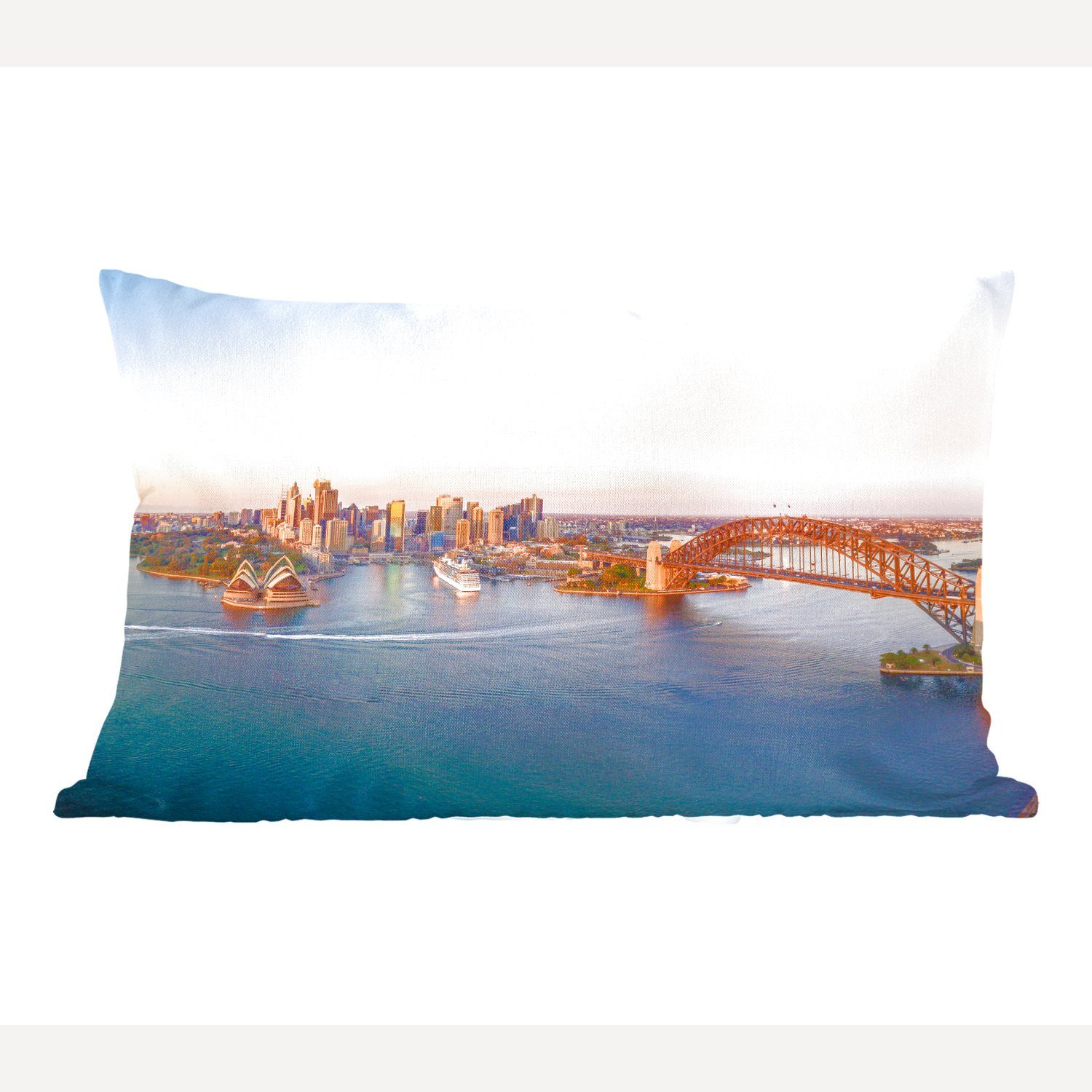 MuchoWow Dekokissen Australien aus der Vogelperspektive mit einem Sonnenaufgang in Sydney, Wohzimmer Dekoration, Zierkissen, Dekokissen mit Füllung, Schlafzimmer