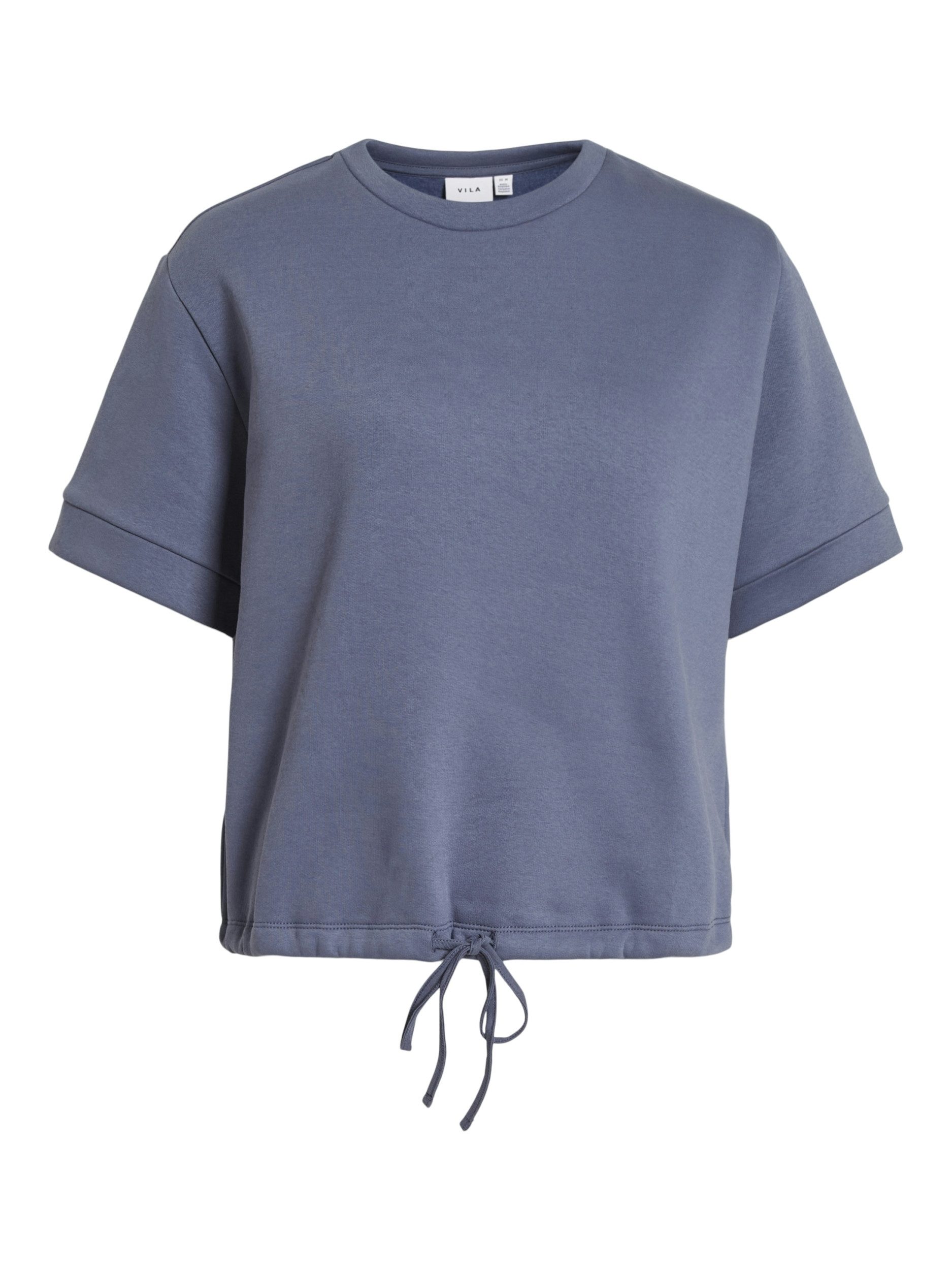 Vila Kurzarmbluse VIMALDEA O-NECK S/S TOP/R Vintage Indigo