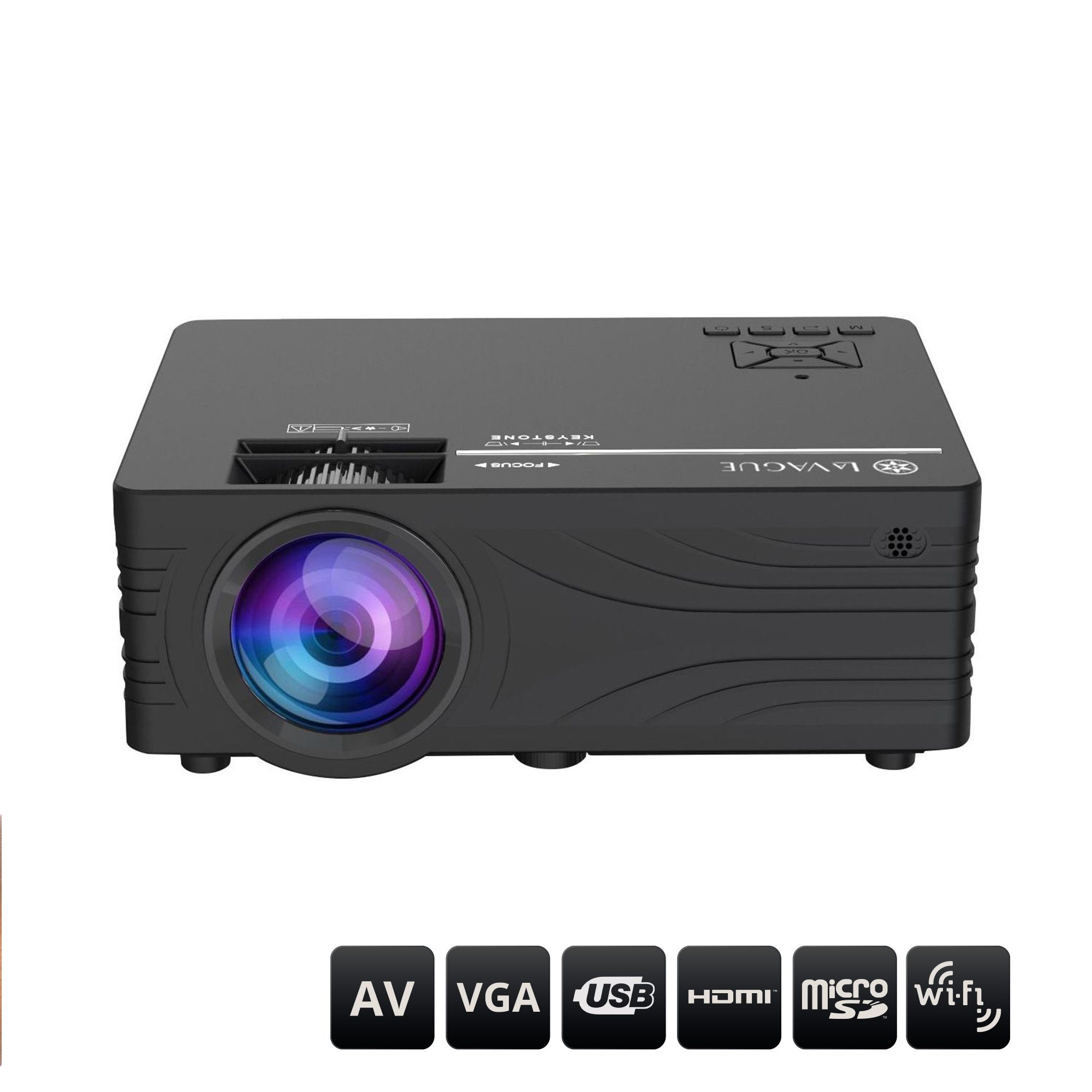 WI-FI LV-HD240 px, LA (2000 LED-Beamer led-projektor 1000:1, VAGUE lm, LED-Projektor) 1080 x 1920 schwarz