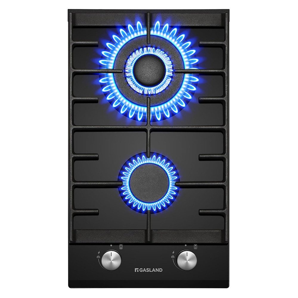 GASLAND Gas-Kochfeld GH2302BG1FC, 2-flammiges Gaskochfeld, 30 cm, 5200 W, Wok-Brenner, LPG/Erdgas