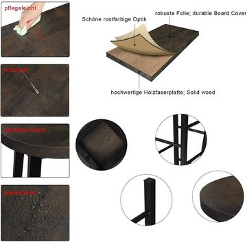Woltu Barhocker (2 St), Bistrohocker Tresenhocker Barstuhl, Gestell aus stabilem Stahl, Sitzfläche aus MDF, Schwarz-Rostfarbe