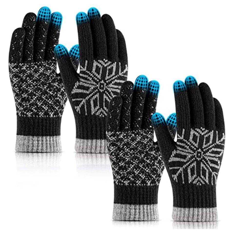 Blusmart Strickhandschuhe Winter-Touchscreen-Handschuhe, Touchscreen, Rutschfest, Warmes