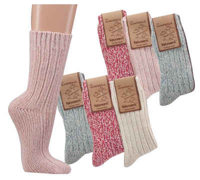 Socks 4 Fun Norwegersocken mit Schafwolle in schönen Farben Wollsocken Damen Herren Norweger (3 Paar)