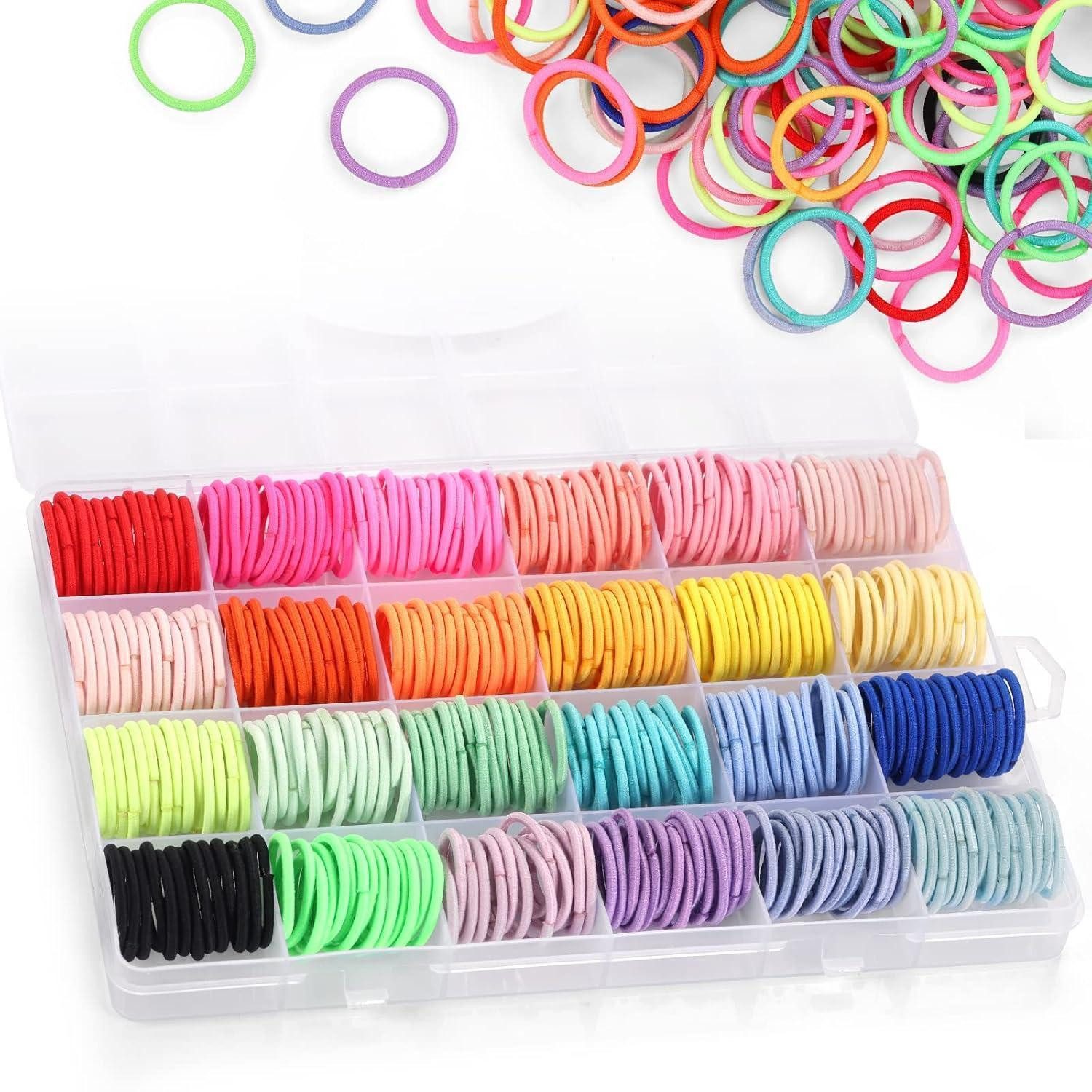 Haargummi Haargummis Mädchen 24 Farben Elastisch Nichtmetall Box 336 Teile