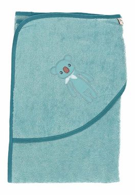 Sterntaler® Badetücher GOTS Kapuzenbadetuch 80 x 80 cm Kalla, 100 % Baumwolle (Bio) (1-St), Handtuch zum Baden - Nachhaltiges Badetuch 80x80 Koala Kalla, Blau melange - Softes Frottee Baby Kapuzenbadetuch aus Baumwolle (Bio) mit Applikation