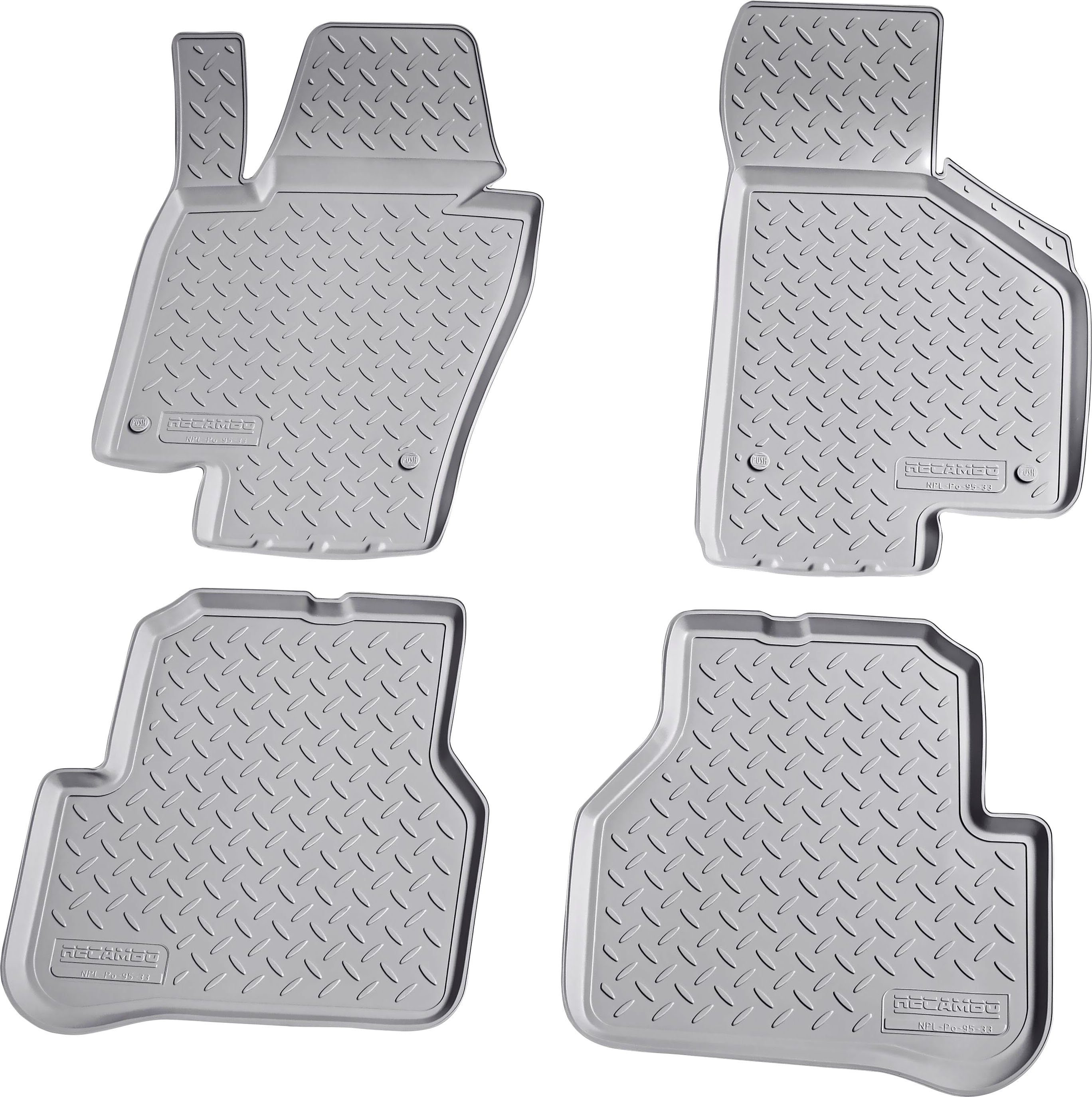 RECAMBO Passform-Fußmatten CustomComforts (4 St), für VW Passat, 3C B7 2010  - 2014, perfekte Passform